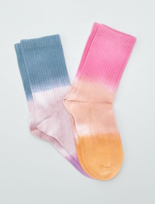 Setje met 2 paar sokken met tie-dyeprint - Kiabi