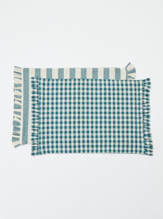 Setje met 2 placemats met ruches (32 x 45 cm)