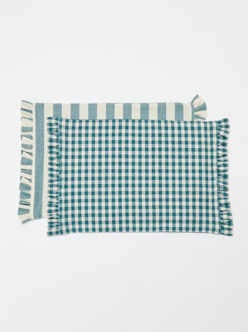 Setje met 2 placemats met ruches (32 x 45 cm) - Kiabi