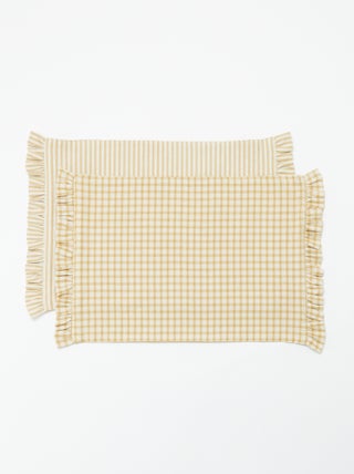 Setje met 2 placemats met ruches (32 x 45 cm)
