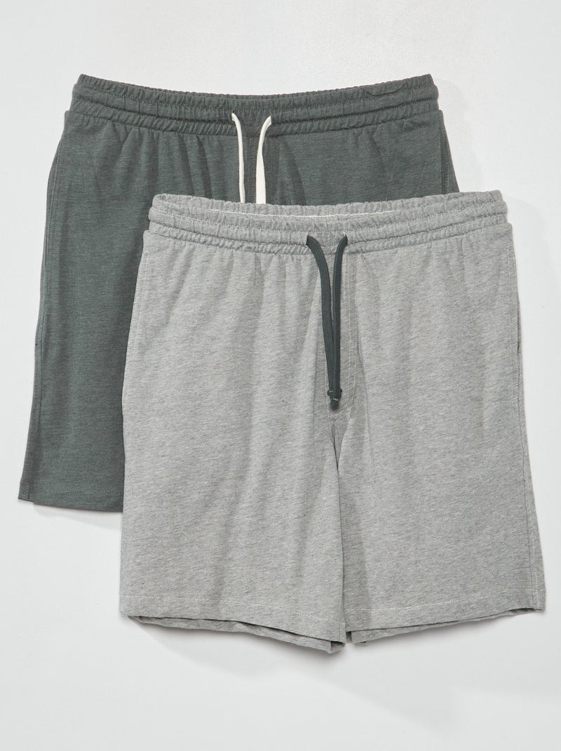 Setje met 2 pyjamashorts KAKI - Kiabi