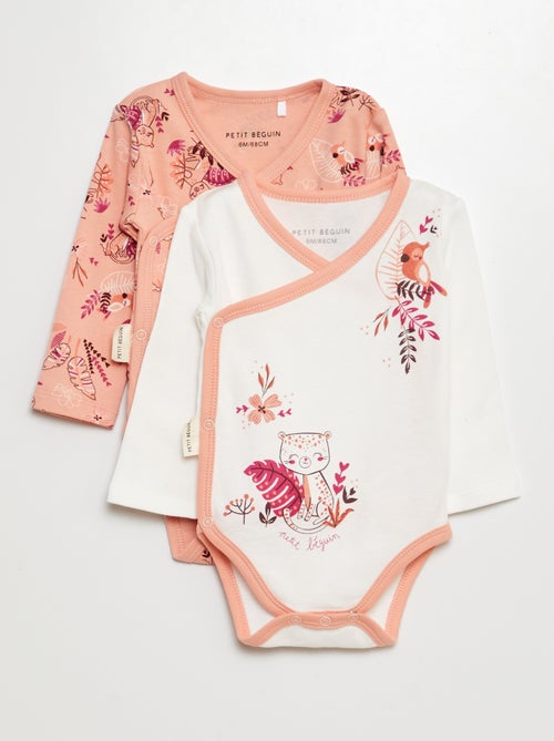 Setje met 2 rompertjes met fantasieprint - Kiabi