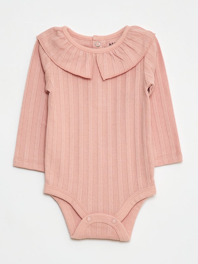 Setje met 2 rompertjes van pointelletricot Wit - Kiabi