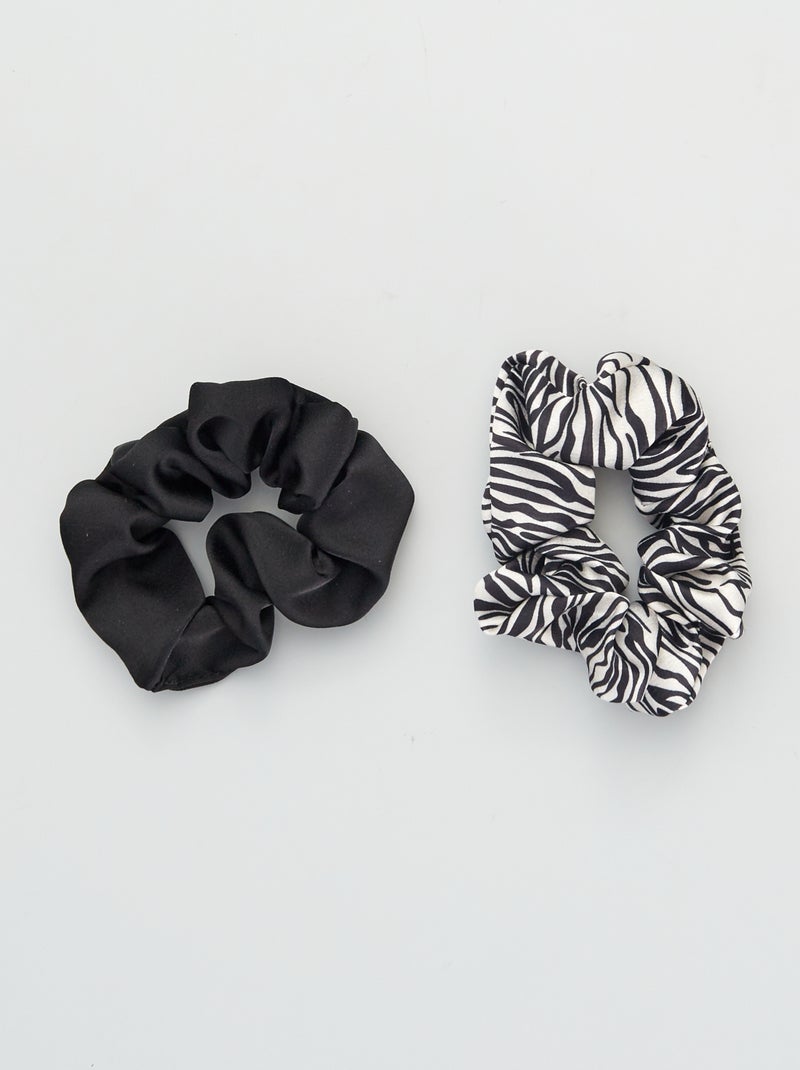 Setje met 2 scrunchies ZWART - Kiabi