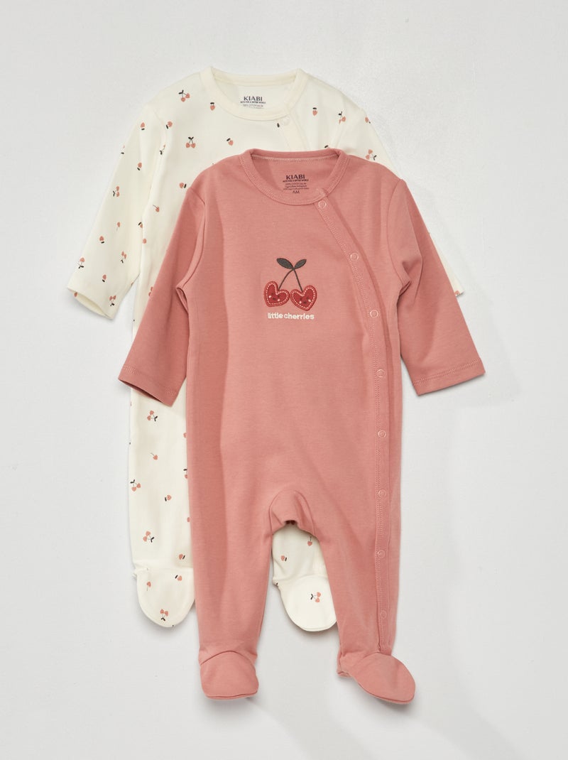 Setje met 2 slaappakjes van jersey - 2-delig ROSE - Kiabi