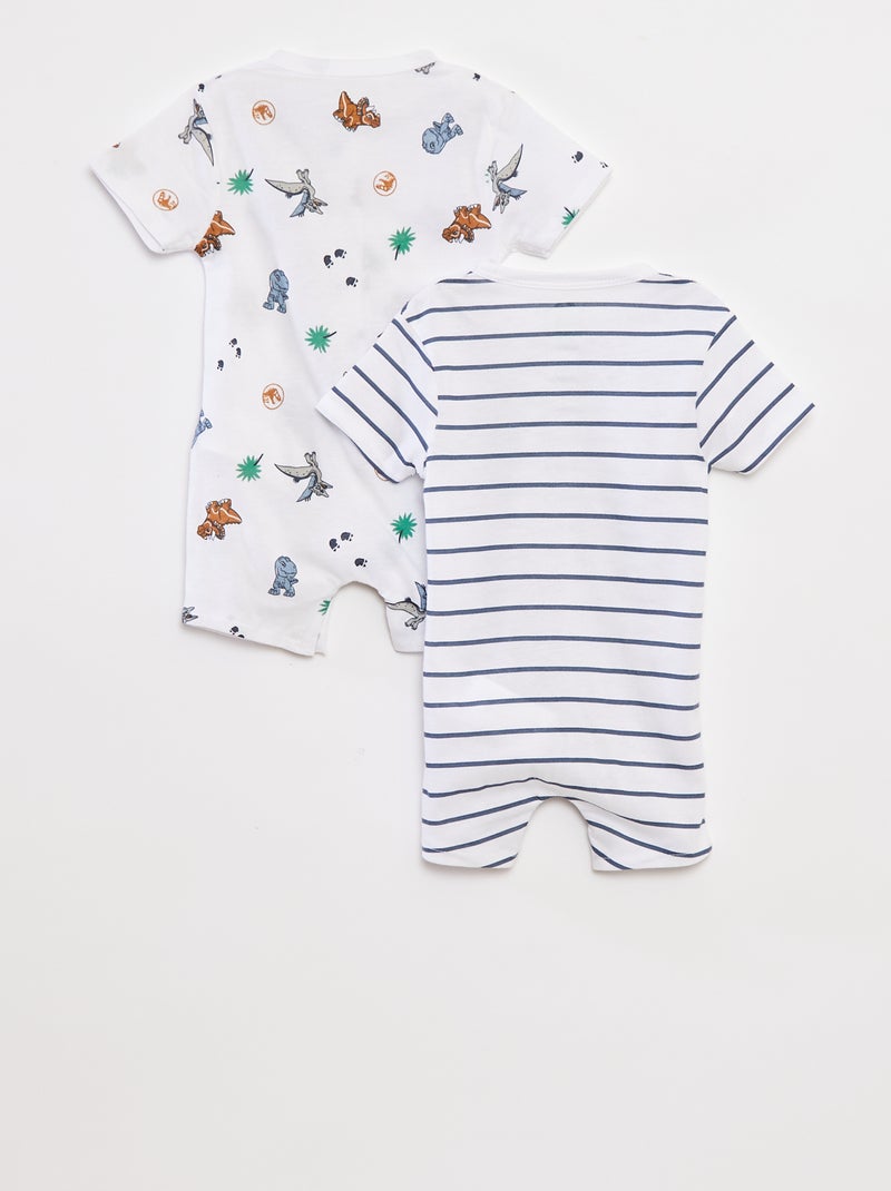 Setje met 2 slaappakjes WIT - Kiabi