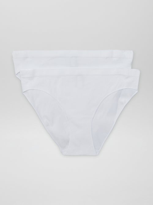 Setje met 2 slips van ribtricot - Kiabi