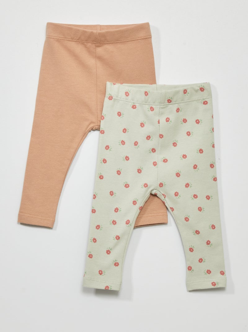 Setje met 2 stretchleggings - 2 stuks GROEN - Kiabi