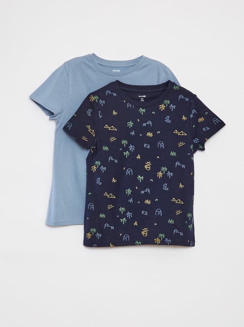 Setje met 2 T-shirts met korte mouw en ronde hals - Kiabi
