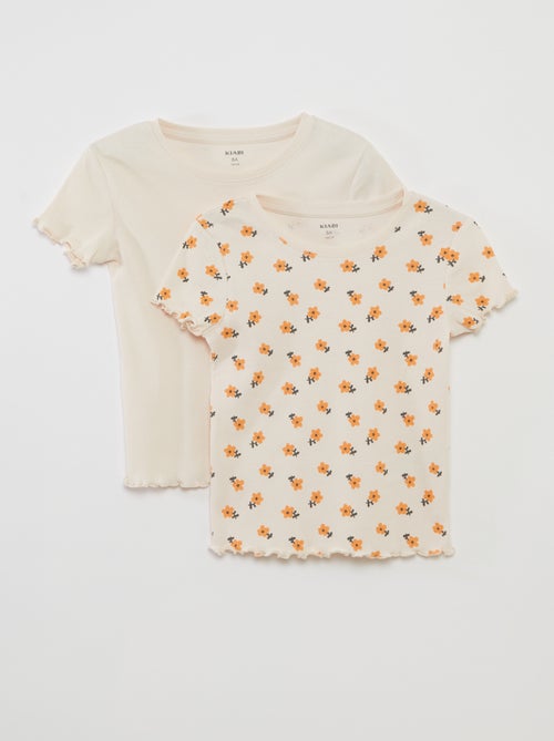 Setje met 2 T-shirts met korte mouw - Kiabi