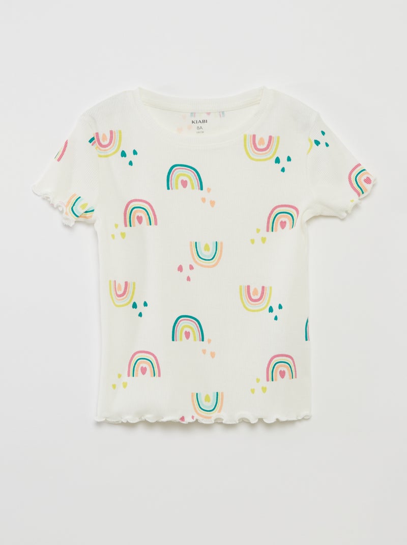 Setje met 2 T-shirts met korte mouw WIT - Kiabi