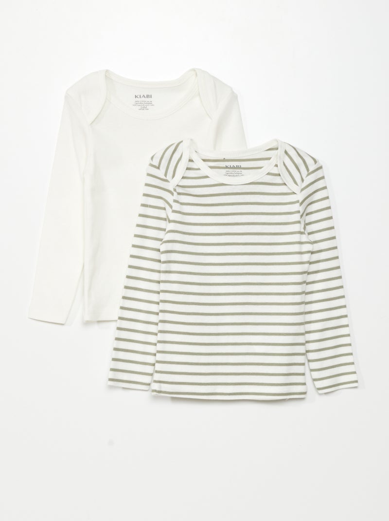 Setje met 2 T-shirts met lange mouw GROEN - Kiabi
