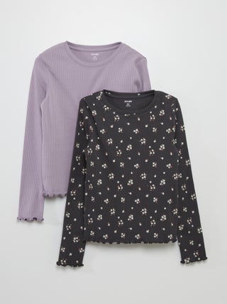 Setje met 2 T-shirts van ribtricot