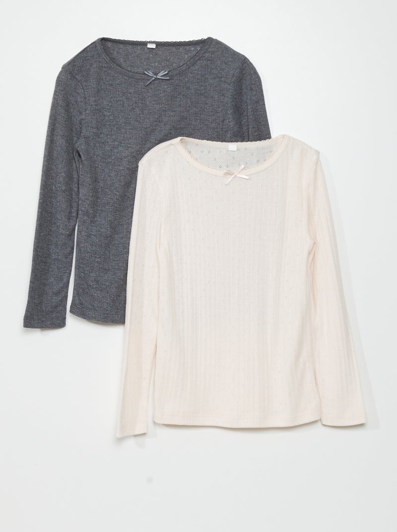 Setje met 2 thermoshirts - Extra warm GRIJS - Kiabi
