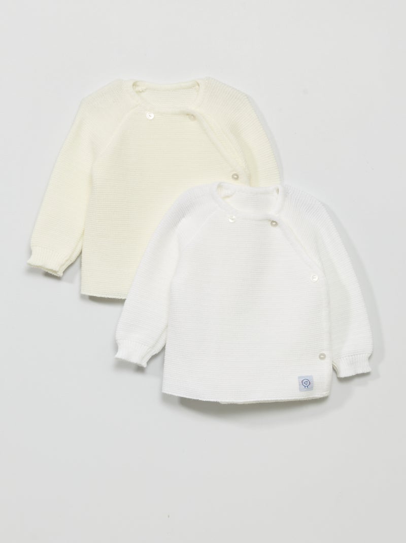 Setje met 2 truitjes - La Manufacture de Layette - Made in France WIT - Kiabi