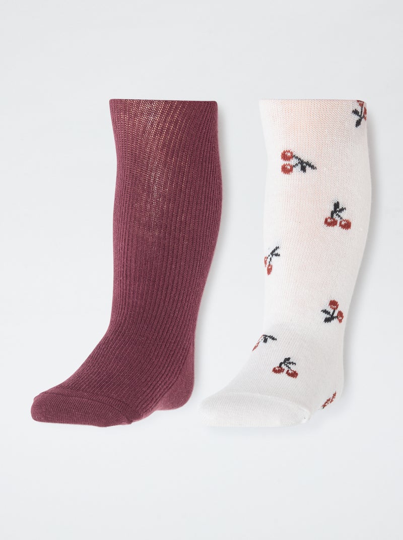 Setje met 2 warme kousenbroeken van jersey Rood - Kiabi