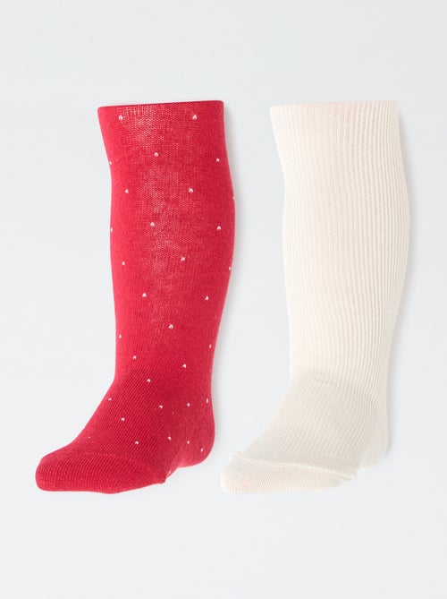 Setje met 2 warme kousenbroeken van jersey - Kiabi