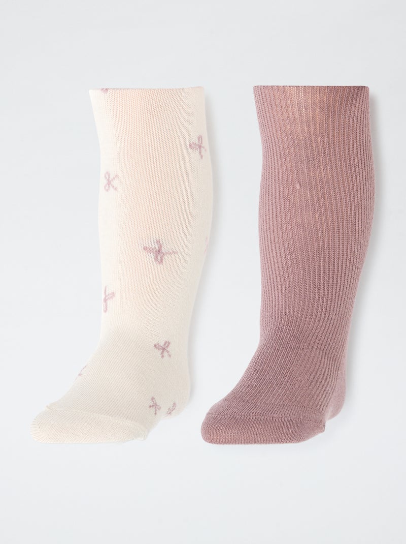 Setje met 2 warme kousenbroeken van jersey Rose - Kiabi