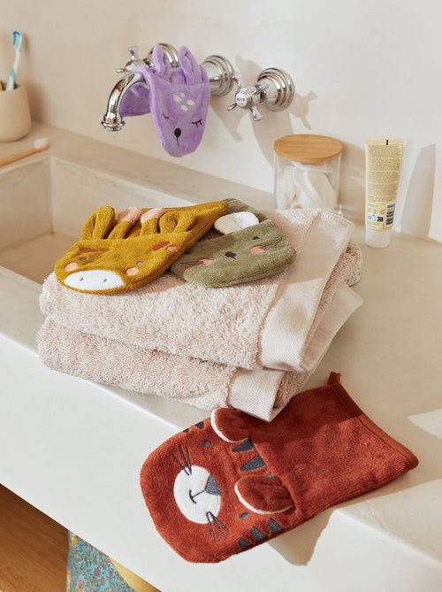 Setje met 2 washandjes met leuk detail - Kiabi