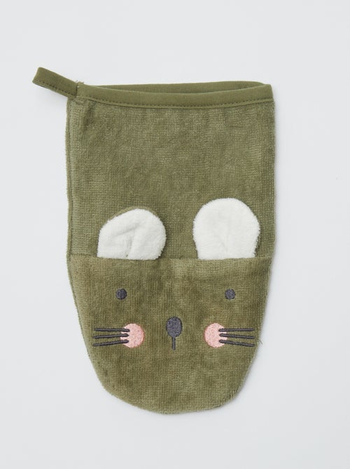 Setje met 2 washandjes met leuk detail - Kiabi