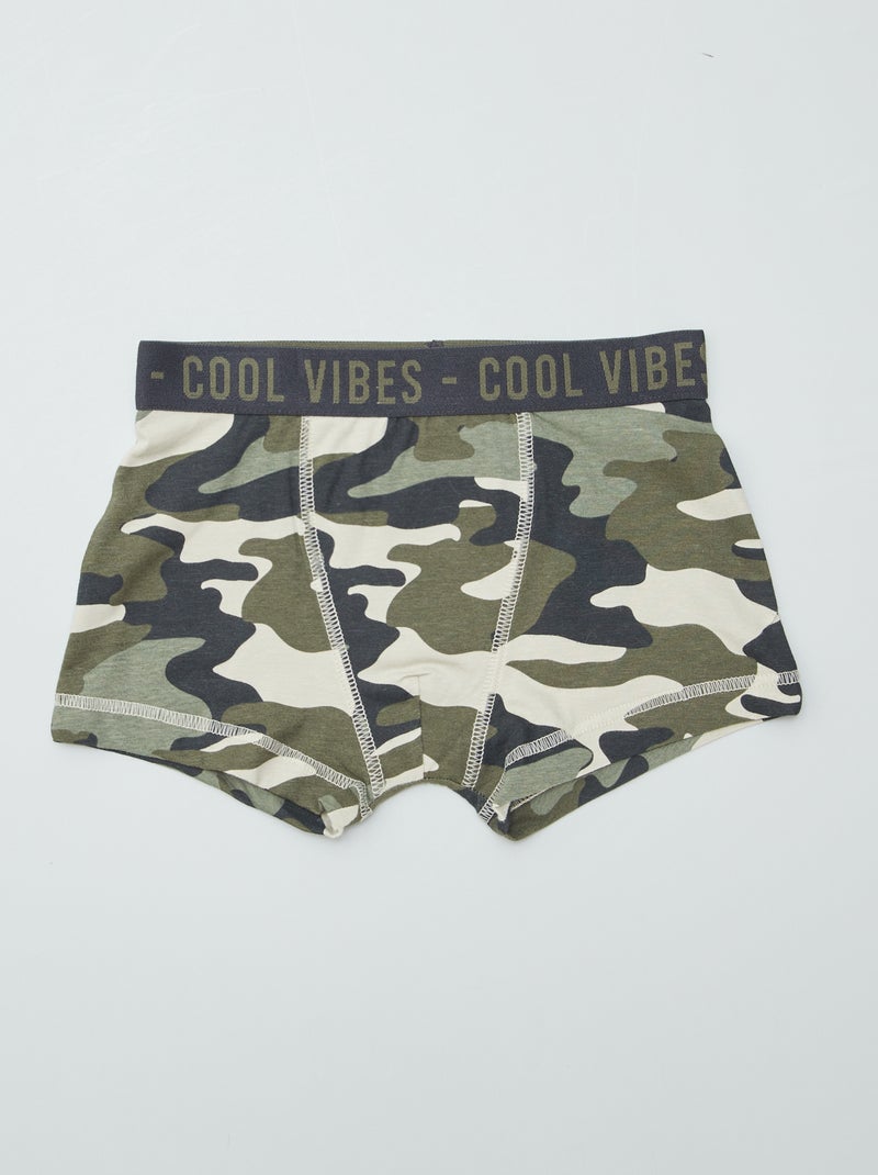 Setje met 3 boxershorts met stretch BRUIN - Kiabi