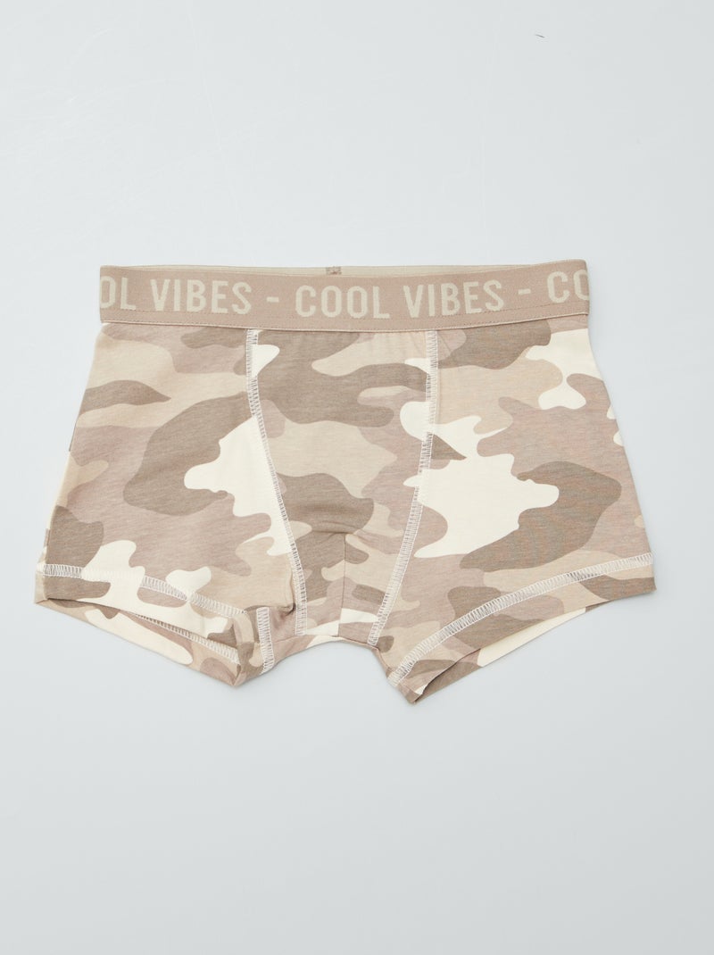 Setje met 3 boxershorts met stretch BRUIN - Kiabi