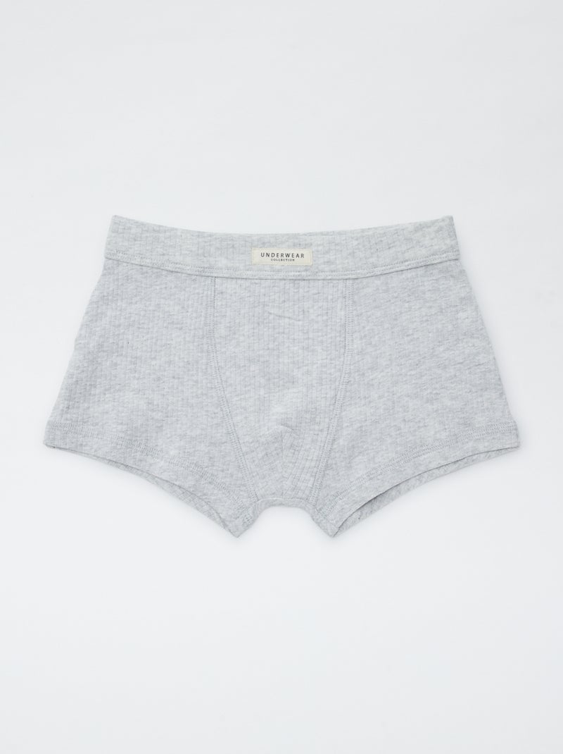 Setje met 3 boxershorts van ribstof BLAUW - Kiabi