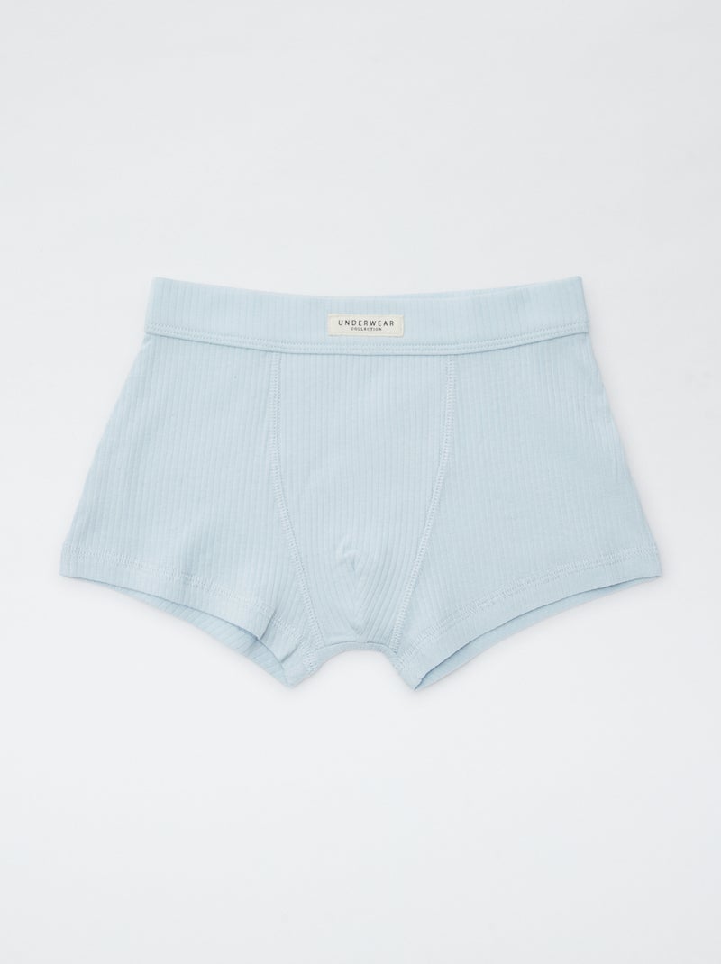 Setje met 3 boxershorts van ribstof BLAUW - Kiabi