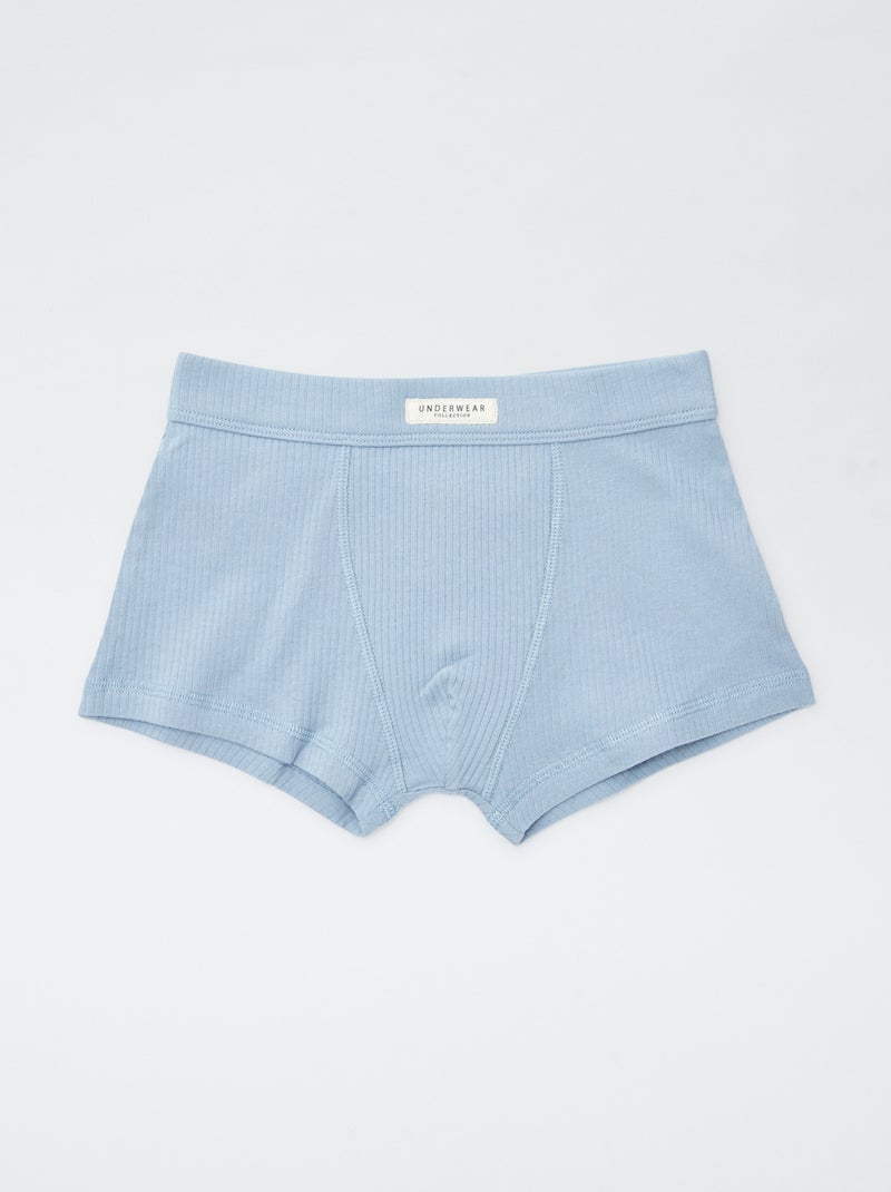 Setje met 3 boxershorts van ribstof BLAUW - Kiabi