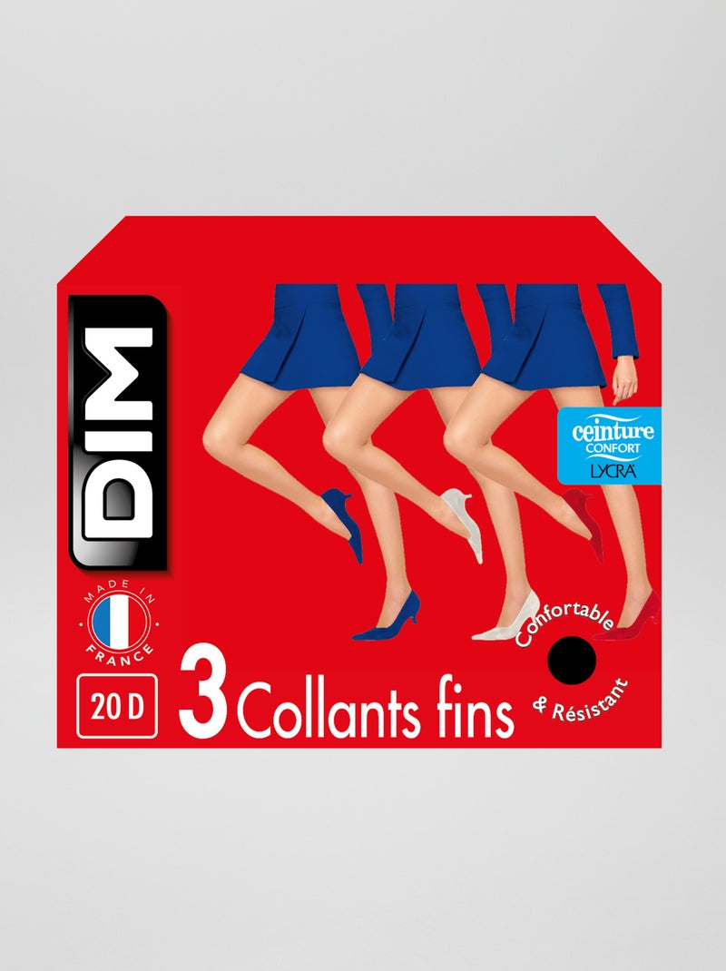 Setje met 3 DIM-panty's 20D zwart - Kiabi