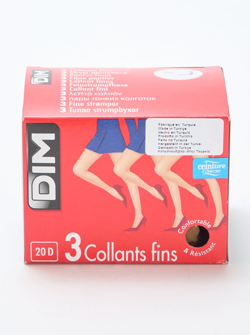 Setje met 3 dunne panty's 20D 'DIM' Biege - Kiabi