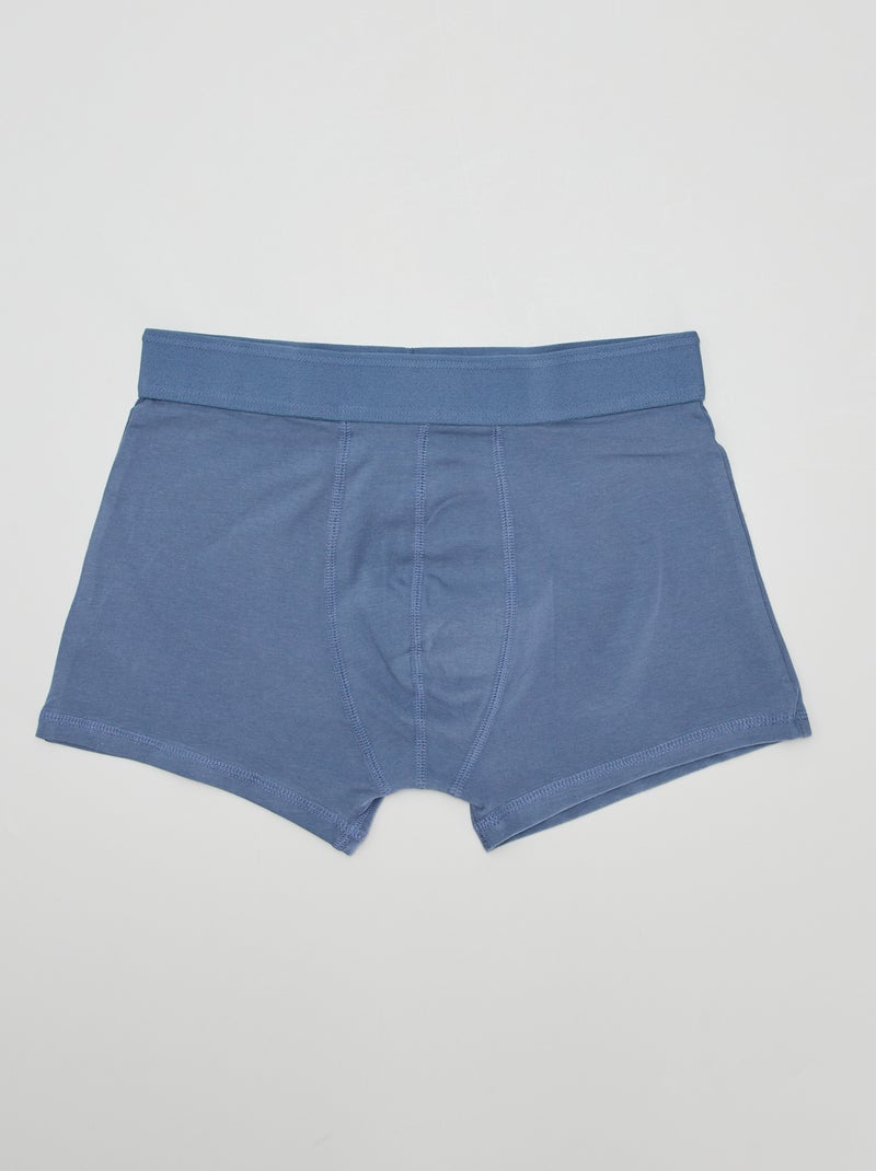 Setje met 3 effen boxershorts BLAUW - Kiabi