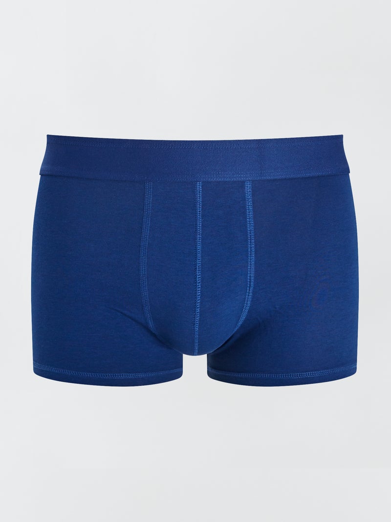 Setje met 3 effen boxershorts BLAUW/grijs/rood - Kiabi
