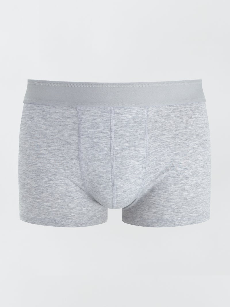 Setje met 3 effen boxershorts BLAUW/grijs/rood - Kiabi