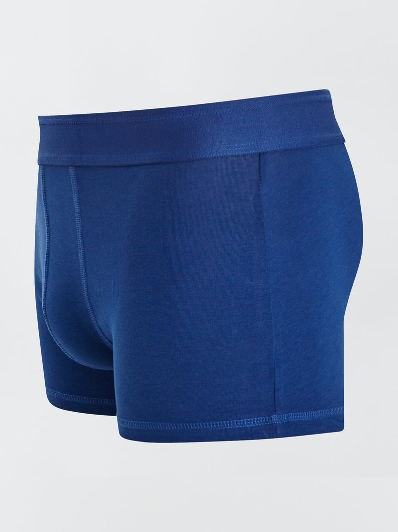 Setje met 3 effen boxershorts BLAUW/grijs/rood - Kiabi