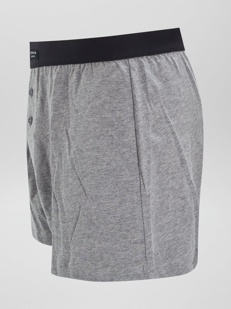 Setje met 3 effen boxershorts GRIJS - Kiabi
