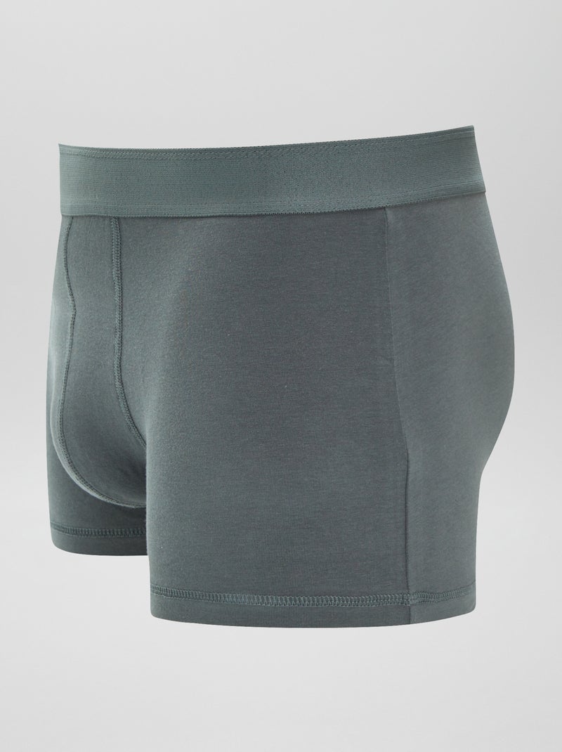 Setje met 3 effen boxershorts KAKI - Kiabi