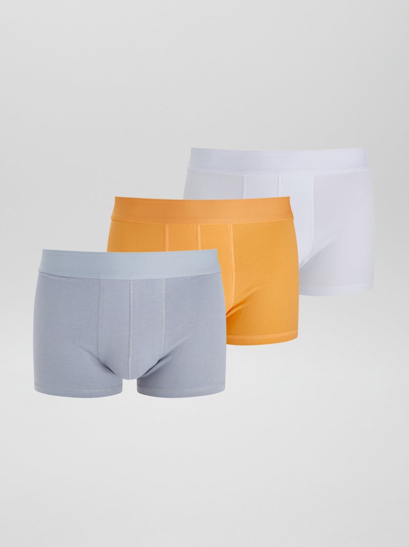 Setje met 3 effen boxershorts ORANJE - Kiabi