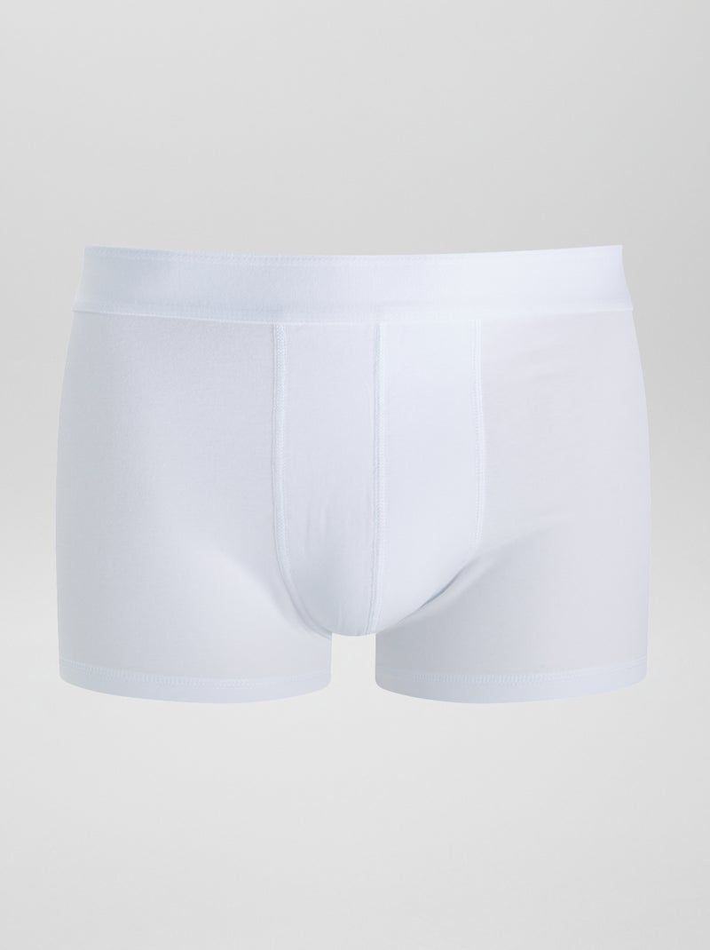 Setje met 3 effen boxershorts WIT - Kiabi