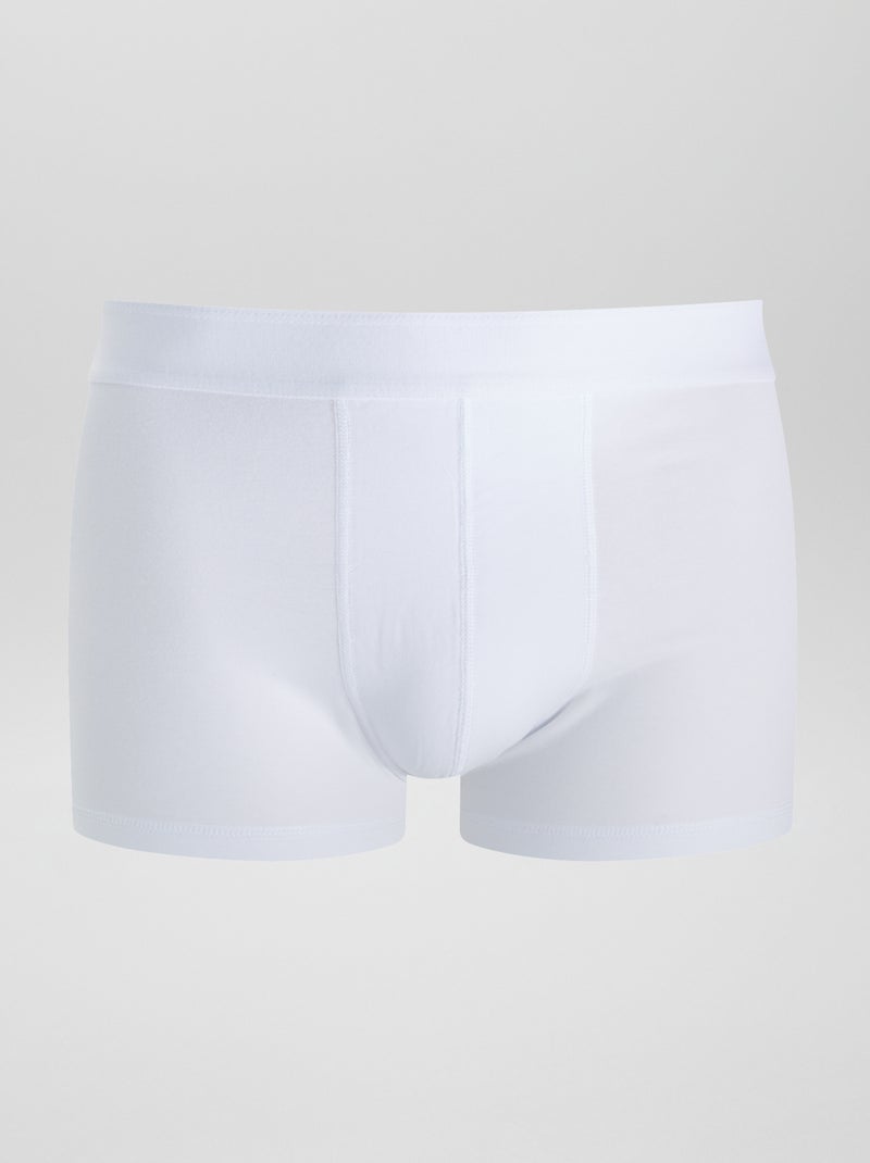 Setje met 3 effen boxershorts WIT - Kiabi