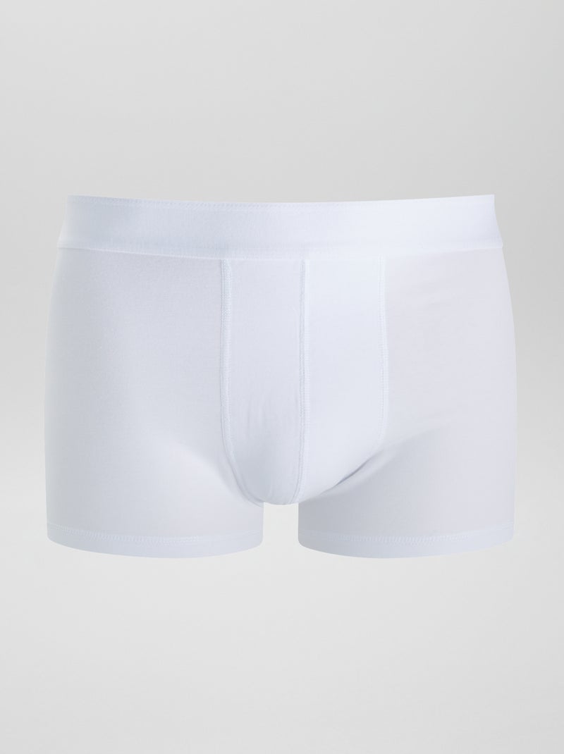 Setje met 3 effen boxershorts WIT - Kiabi