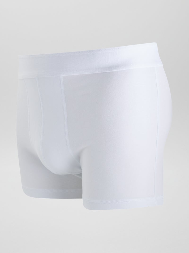 Setje met 3 effen boxershorts WIT - Kiabi