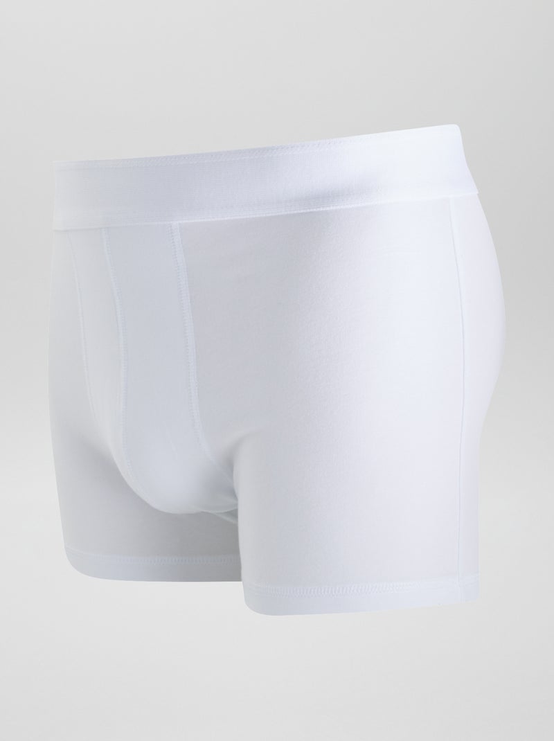 Setje met 3 effen boxershorts WIT - Kiabi