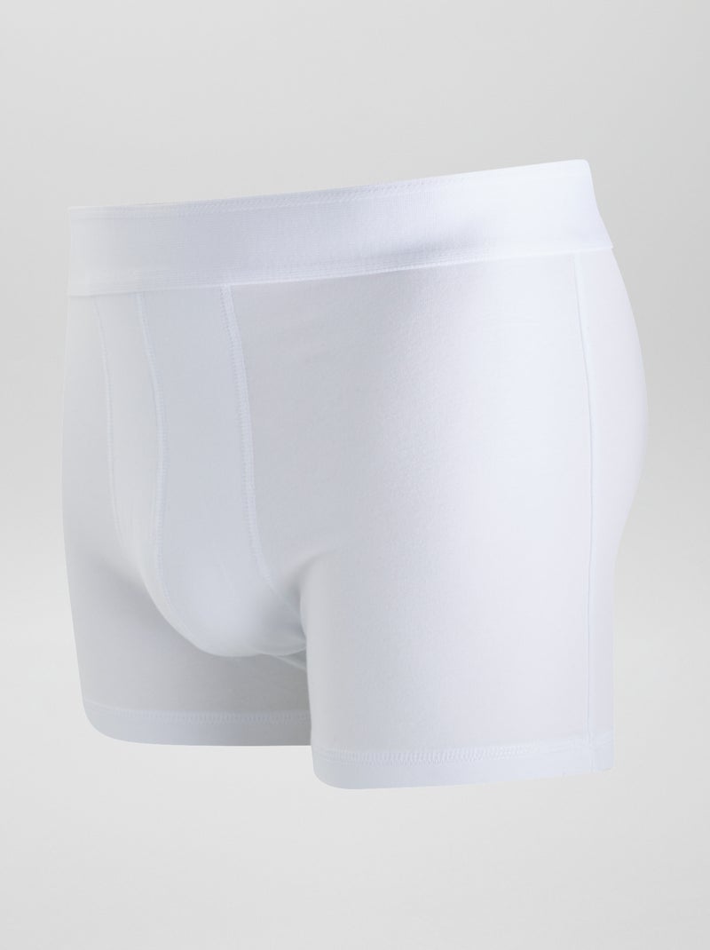 Setje met 3 effen boxershorts WIT - Kiabi
