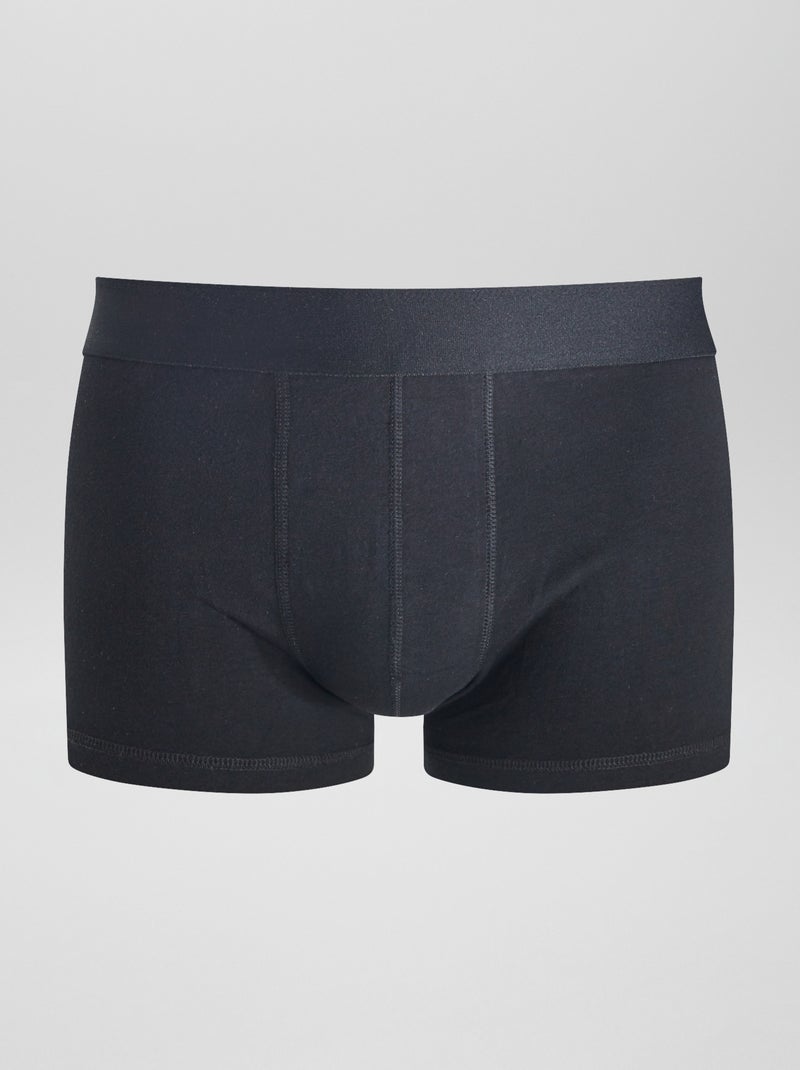 Setje met 3 effen boxershorts zwart - Kiabi