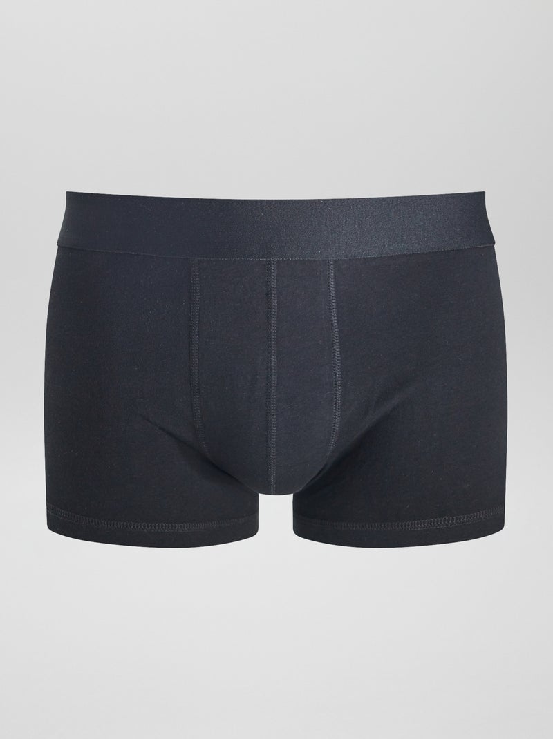 Setje met 3 effen boxershorts zwart - Kiabi