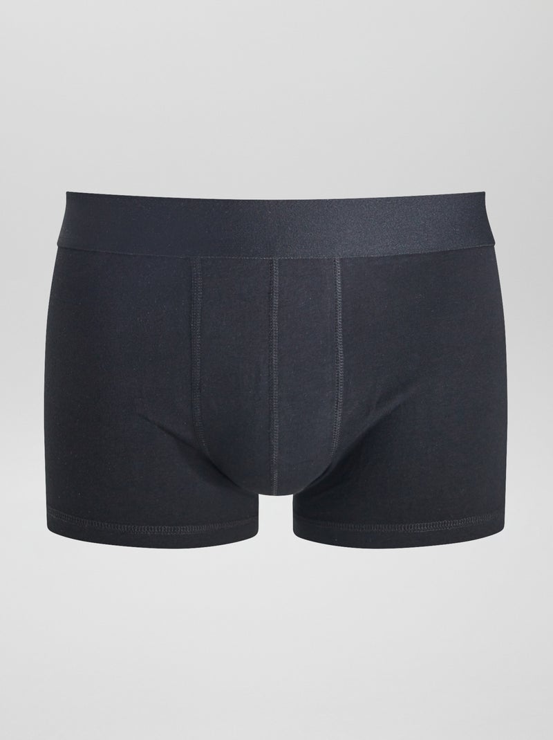 Setje met 3 effen boxershorts zwart - Kiabi