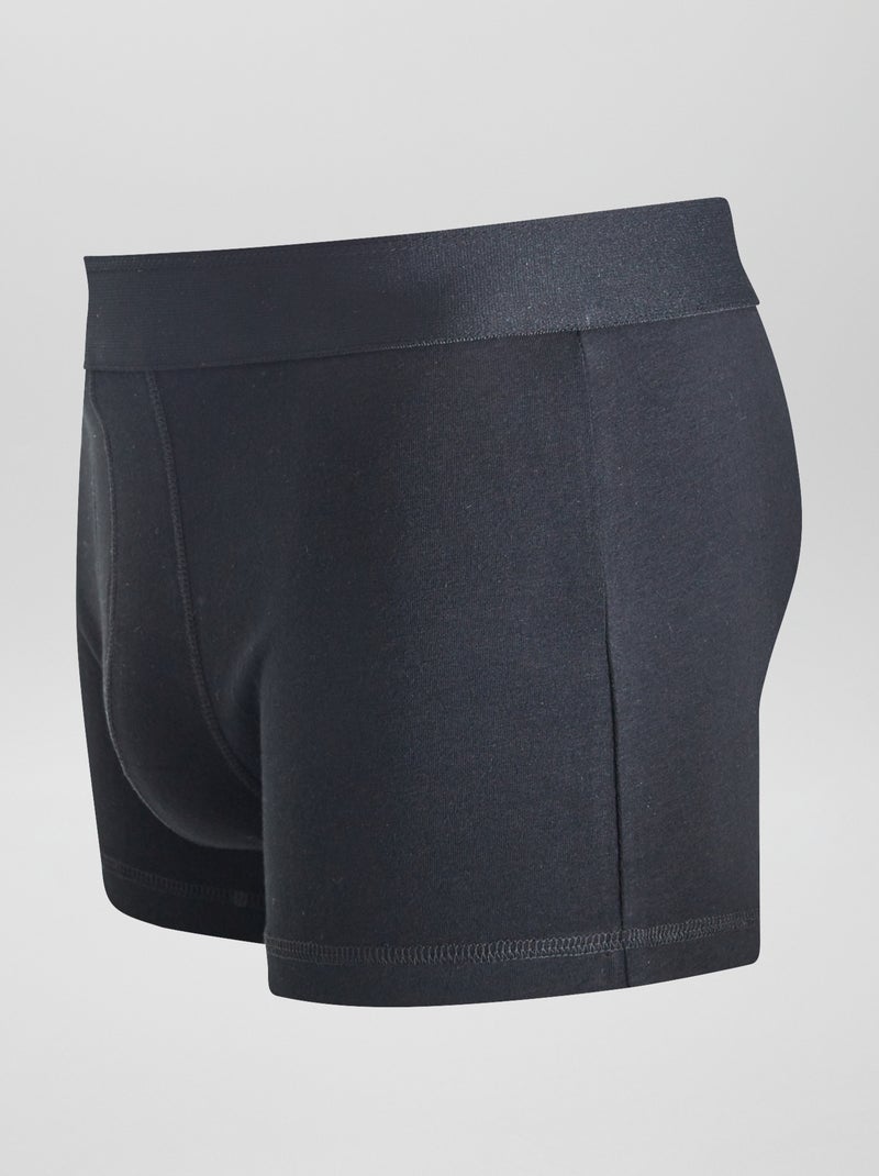 Setje met 3 effen boxershorts zwart - Kiabi