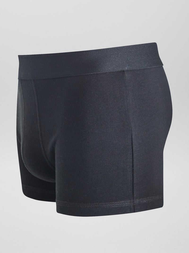 Setje met 3 effen boxershorts zwart - Kiabi