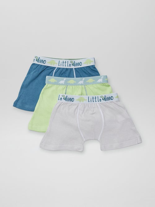 Setje met 3 effen katoenen boxershorts - Kiabi